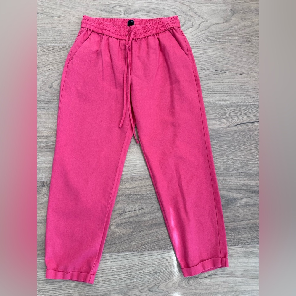 J. Crew Women’s Bright Pink Linen Pants Size 6